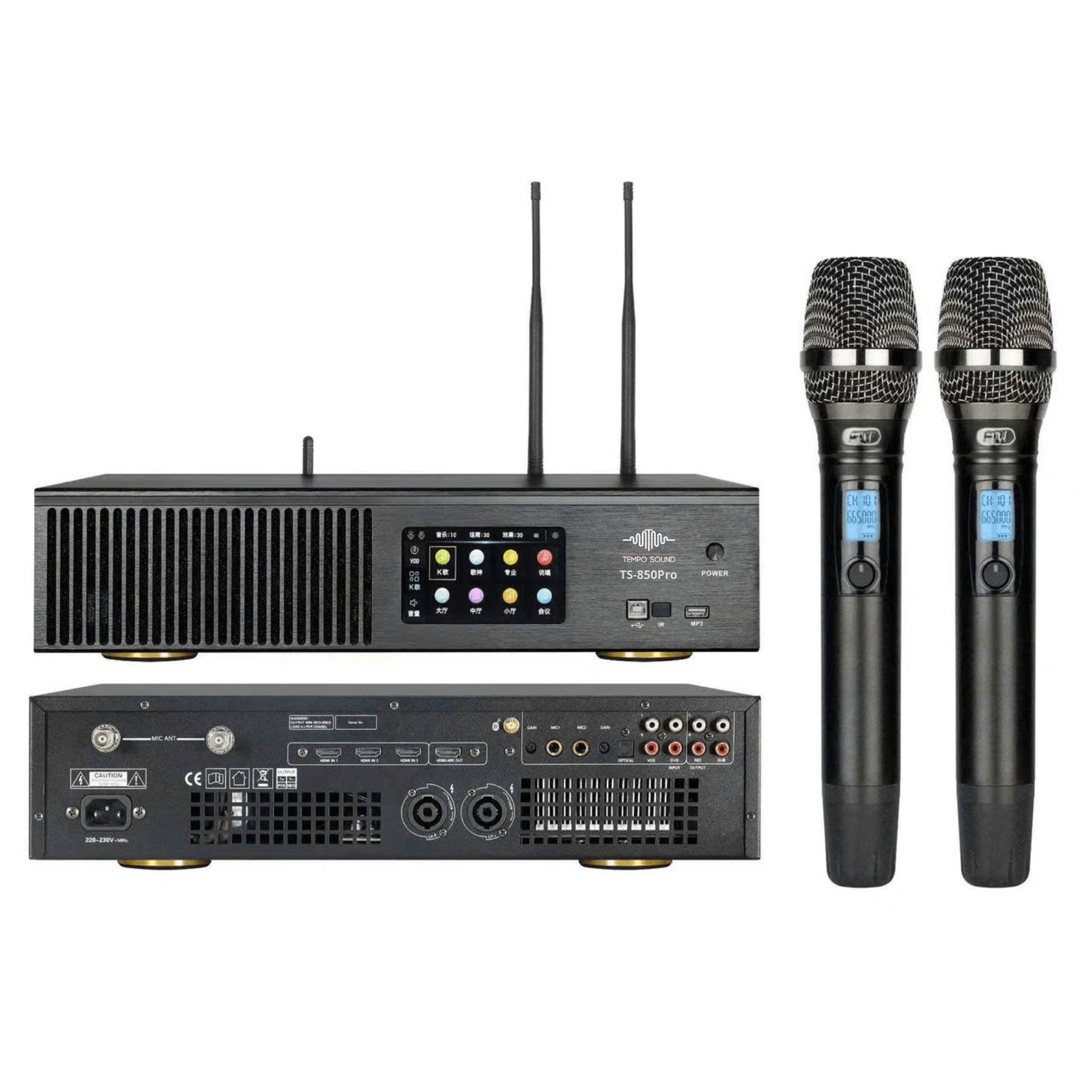 Amply liền micro Tempo Sound TS850pro (2 kênh, Class AB, 850W/CH - New)