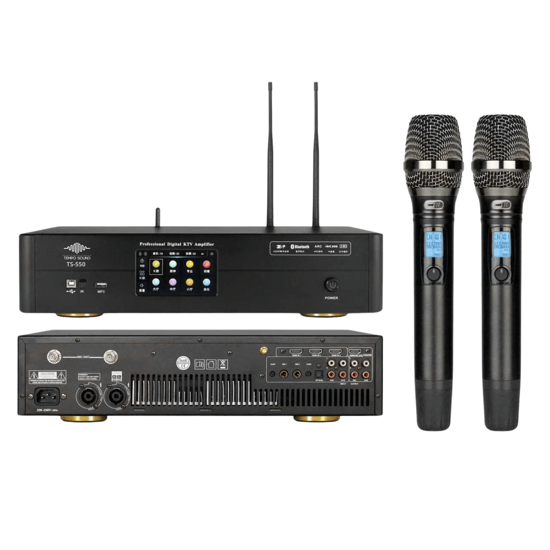 Amply liền micro Tempo Sound TS500 (2 kênh, Class AB, 550W/CH - New)